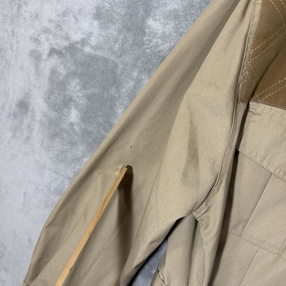 Vintage Cabelas Jacket Mens L Tan Hunting Shooting Fishing Safari Field Belted - Picture 9 of 9